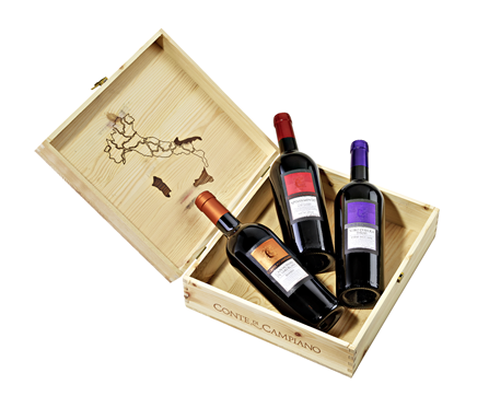 Conte di Campiano - Rotwein Holzkiste